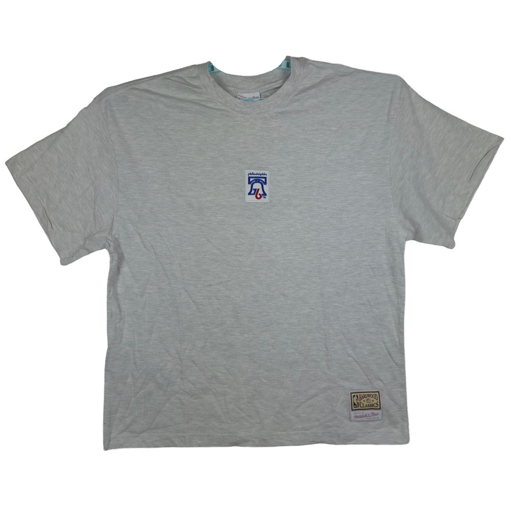 Philadelphia 76ers Mitchell & Ness NBA Medium Shirt Insignia Team Logo Gray NWT
